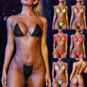 

Bikini 2020 Women Solid Bling Bandage Bikinis Set Push-Up Brazilian Swimwear Beachwear Swimsuit maillot de bain femme купальник