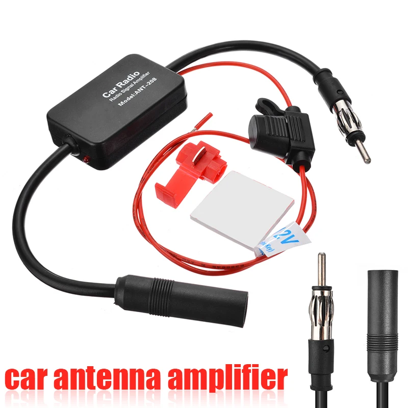 New 12V FM 88-108MHz Car Antenna Signal Amp Booster Radio Amplifier Car Electronics Automobiles Audio Accessories