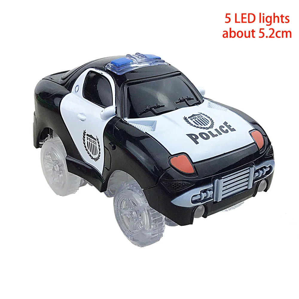 New Track Car Toys 5 LED Flashing Lights Toys Car Kids Magic Electronics LED Car Play With Tracks Railway Multi-color Kids Gifts