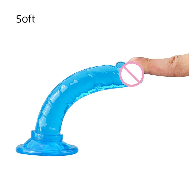 Realistic Dildo Anal Masturbator Sex Toy for Couples Crystal Jelly Dildo Suction Cup Penis Thrusting Phallus for Women Gay