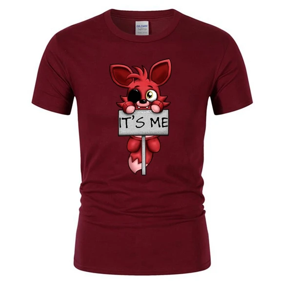 Футболка плюшевая для мужчин и женщин it's me Kawaii FNAF топ с круглым вырезом девочек