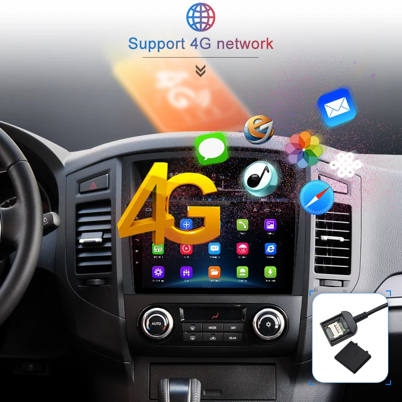 Cheap Junsun V1 pro 4G+64G CarPlay Android 9.0 DSP For Mitsubishi Pajero 4 2006 - 2014 Car Radio Multimedia Video Player GPS 2 din dvd 3