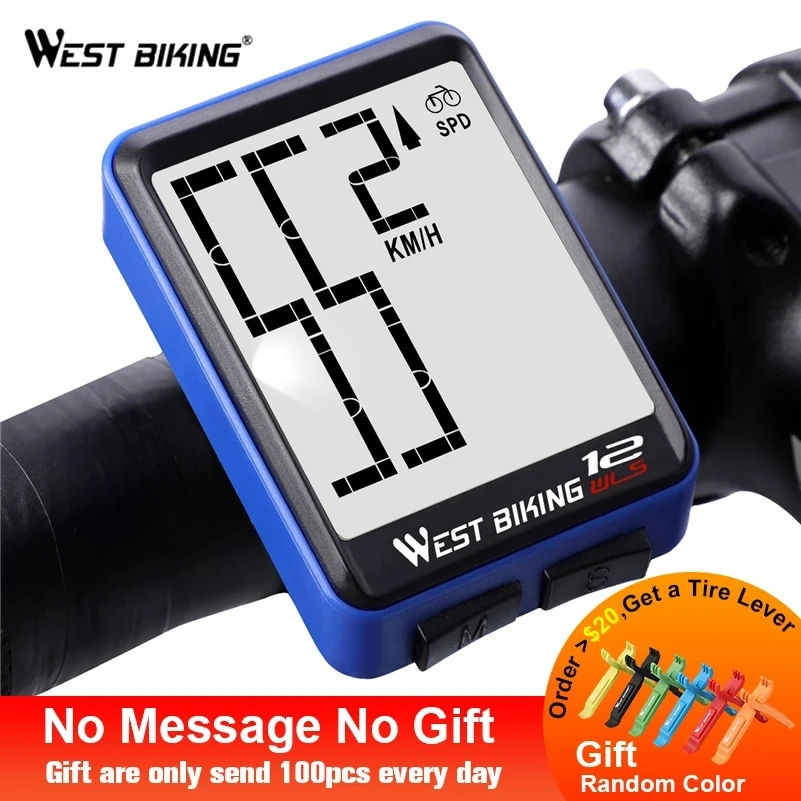 

WEST BIKING Large Screen Bicycle Computer Wireless Waterproof Bike Speedometer Stopwatch With Backlight Bike Bicycle Speedometer