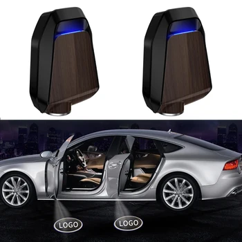 

2PCS Wireless Rechargeable LED Car Door Welcome Logo Light Universal Car Door Laser Projector Shadow Lamp Car Accessories Newest