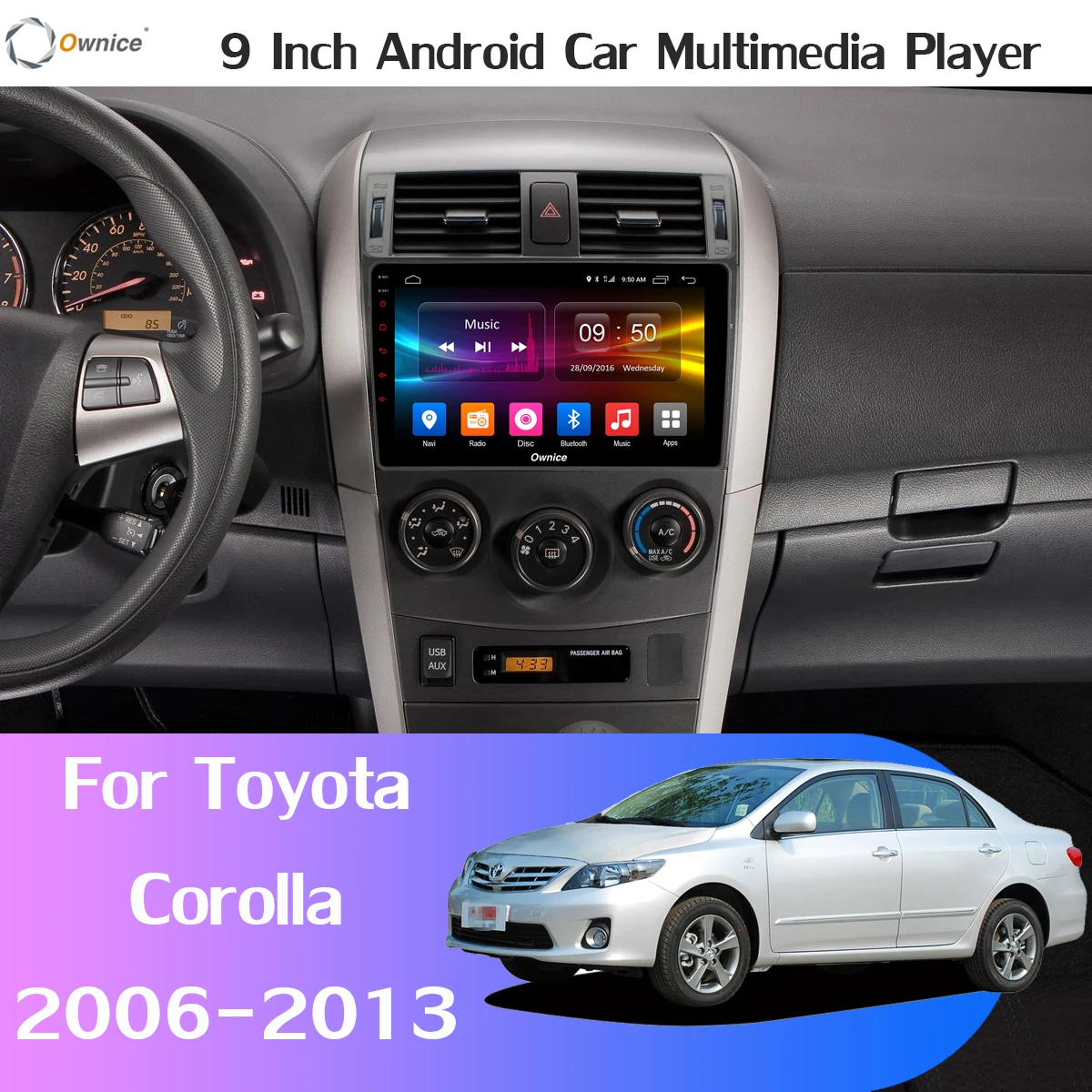 Best 360°Panoramic 4G LTE Android 9.0 8Core 4G+64G DSP CarPlay Car Multimedia GPS Radio Player for Toyota Corolla 2006-2013 E150 140 1