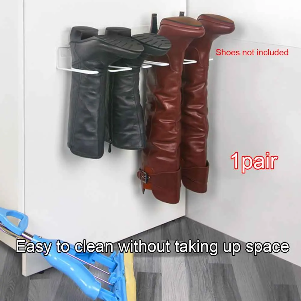 1 пара дома лакированные шкафы боковой настенный держатель для хранения из углеродистой стали самоклеющийся органайзер для обуви гостиная стойка для обуви