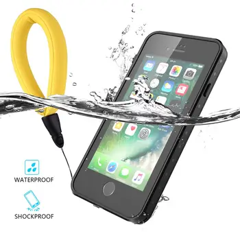 

For 4.7 inch iPhone SE 2020 Case Ultra Slim 360 Degree Waterproof Dustproof Shockproof Transparent Cover with Buoyancy Lanyard