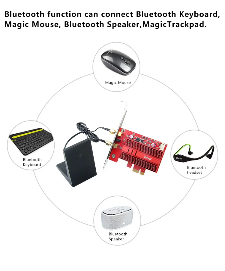 Fenvi WiFi карта двухдиапазонный беспроводной-AC 9260 ПК PCIE 2030 Мбит/с BT5.0 802.11ac 2,4 ГГц 5 ГГц Desktop Настольный WLAN PC BT 5,0 сеть