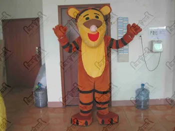 

brown tiger mascot costumes cartoon tiger walking actor