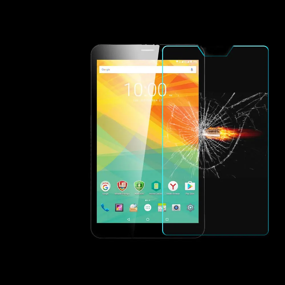 

Myslc Universal Tempered Glass Film Screen Protector for Prestigio MultiPad PMT3618 WIZE 3618 4G 8" inch Tablet+wipe