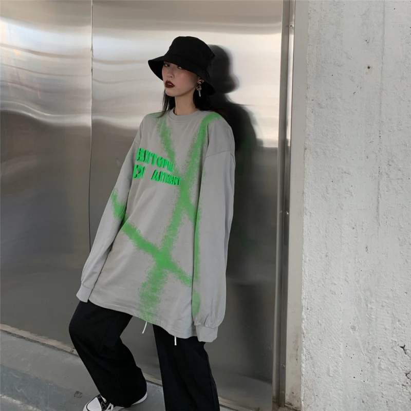 Графическая футболка в стиле панк, хип-хоп, с принтом «Tie Dye Block», свободная футболка, пуловер для женщин и мужчин, Корейская уличная Футболка Harajuku