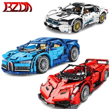 

BZDA Speed Racing Car 1:14 BMW I8 Building Blocks Toys Technic Bugatti car Model Bricks Toys Lamborghini poison Car Model Toys