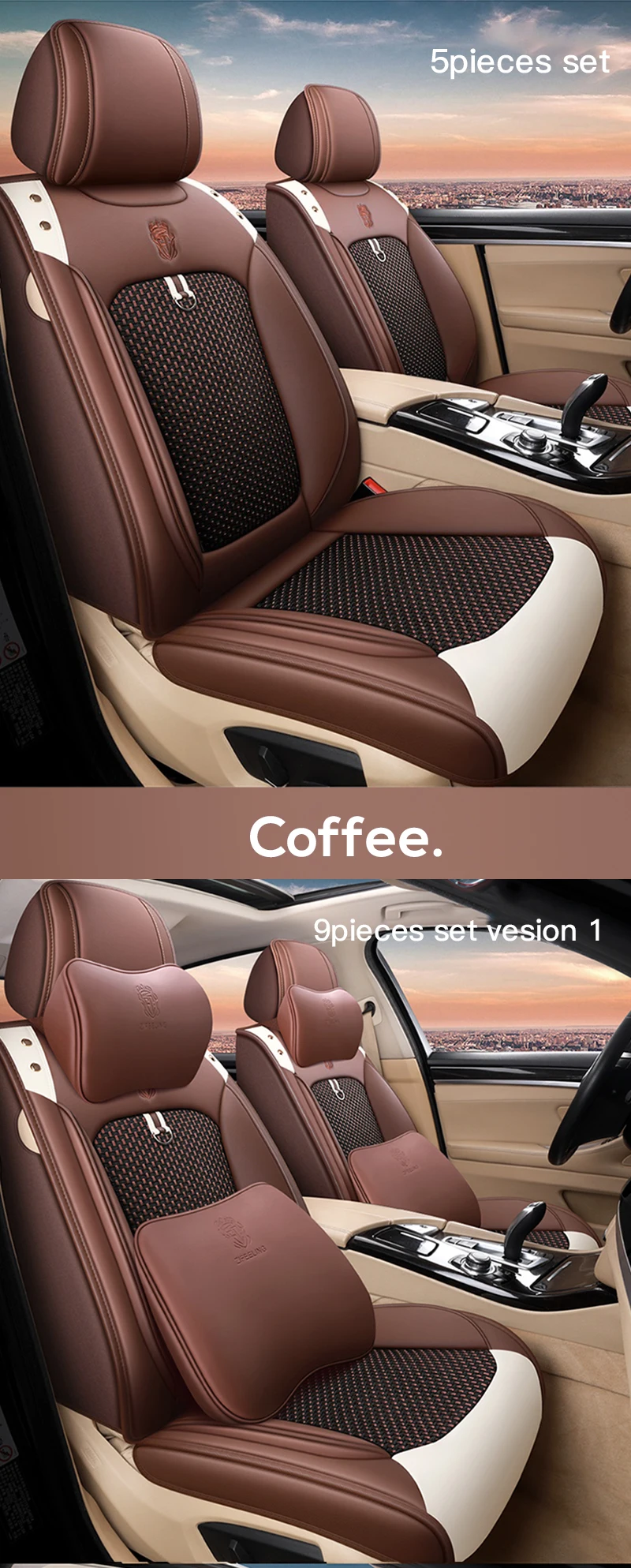 Universal Car Seat Cover Coffee 