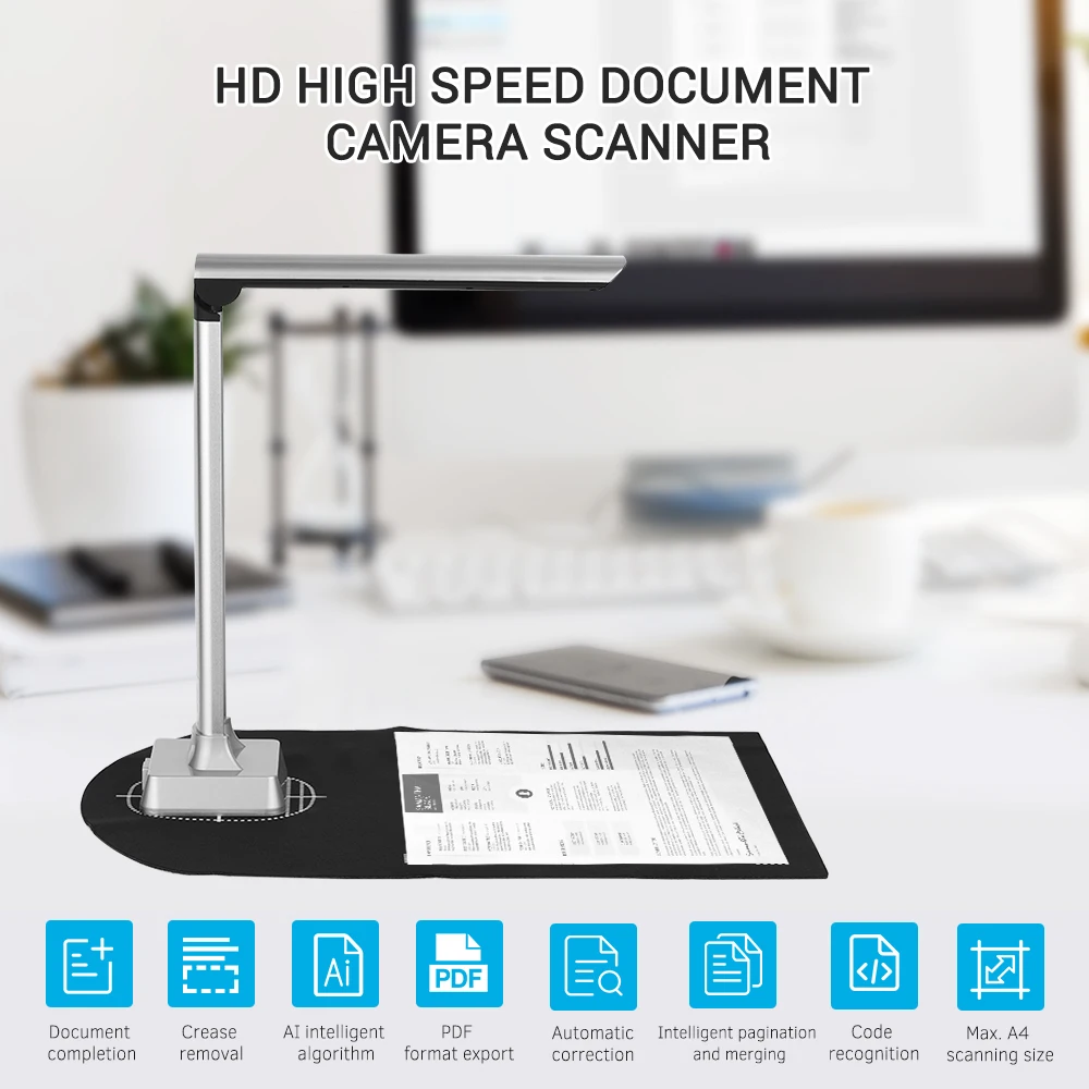 Складной HD высокоскоростной USB сканер Aibecy BK32 для документов камера 15