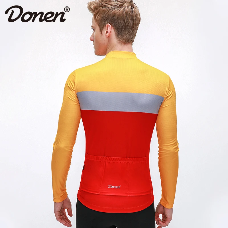 DONEN New Autumn Spring Road Cycling Jersey Men Long Sleeve Mountain Racing Bicycle Clothing Maillot Ropa Ciclismo Hombre