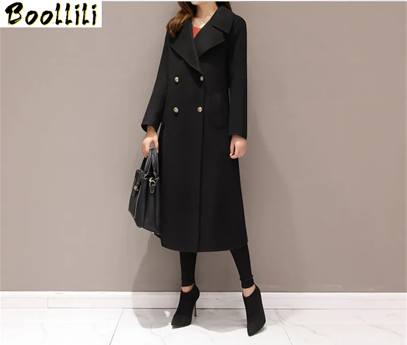 

Boollili 2020 New Fashion Woolen Women Winter Coat Female Long Plus Size 5XL Cashmere Coats Thick Women's Jacket Abrigos
