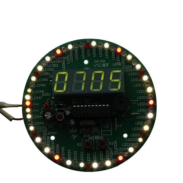 

A7-- DIY Kit 60 Seconds Rotating Clock DIY Kit Electronic Alarm Clock 172 Components Seconds Show Speed Correction Electronic