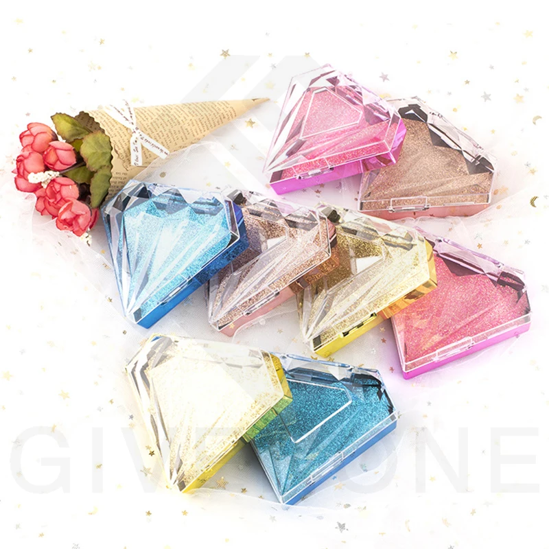 

Wholesale Empty Clear Diamond Eyelash Packaging Crystal Clear Lash Box With Tray 3d Mink False Eyelashes Boxes