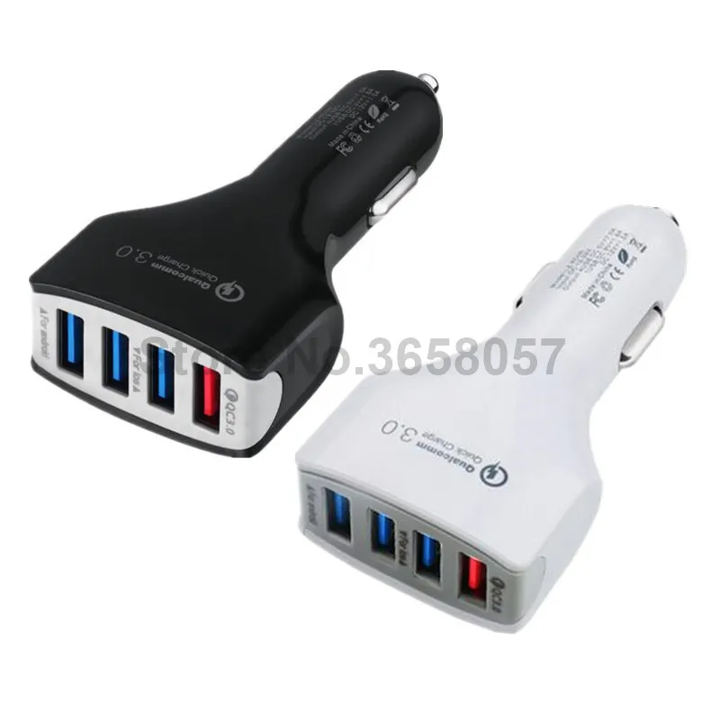 Быстрое зарядное устройство 3 0 автомобильное 7A QC3.0 Turbo быстрая зарядка 4 USB для