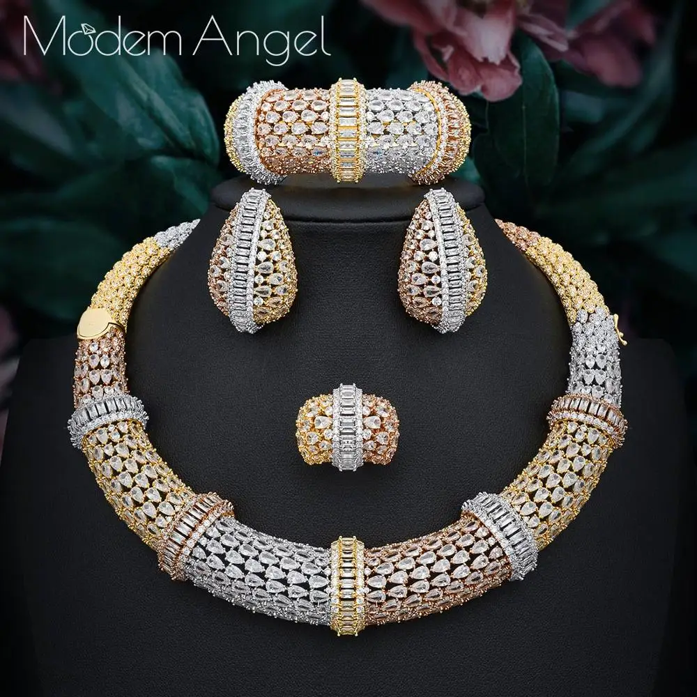 ModemAngel роскошные формы нежные AAA кубический цирконий нигерийские Ювелирные