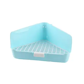 

1Pc Corner Toilet Blue Plastic Triangle Durable Corner Toilet for Small Animal Hamster