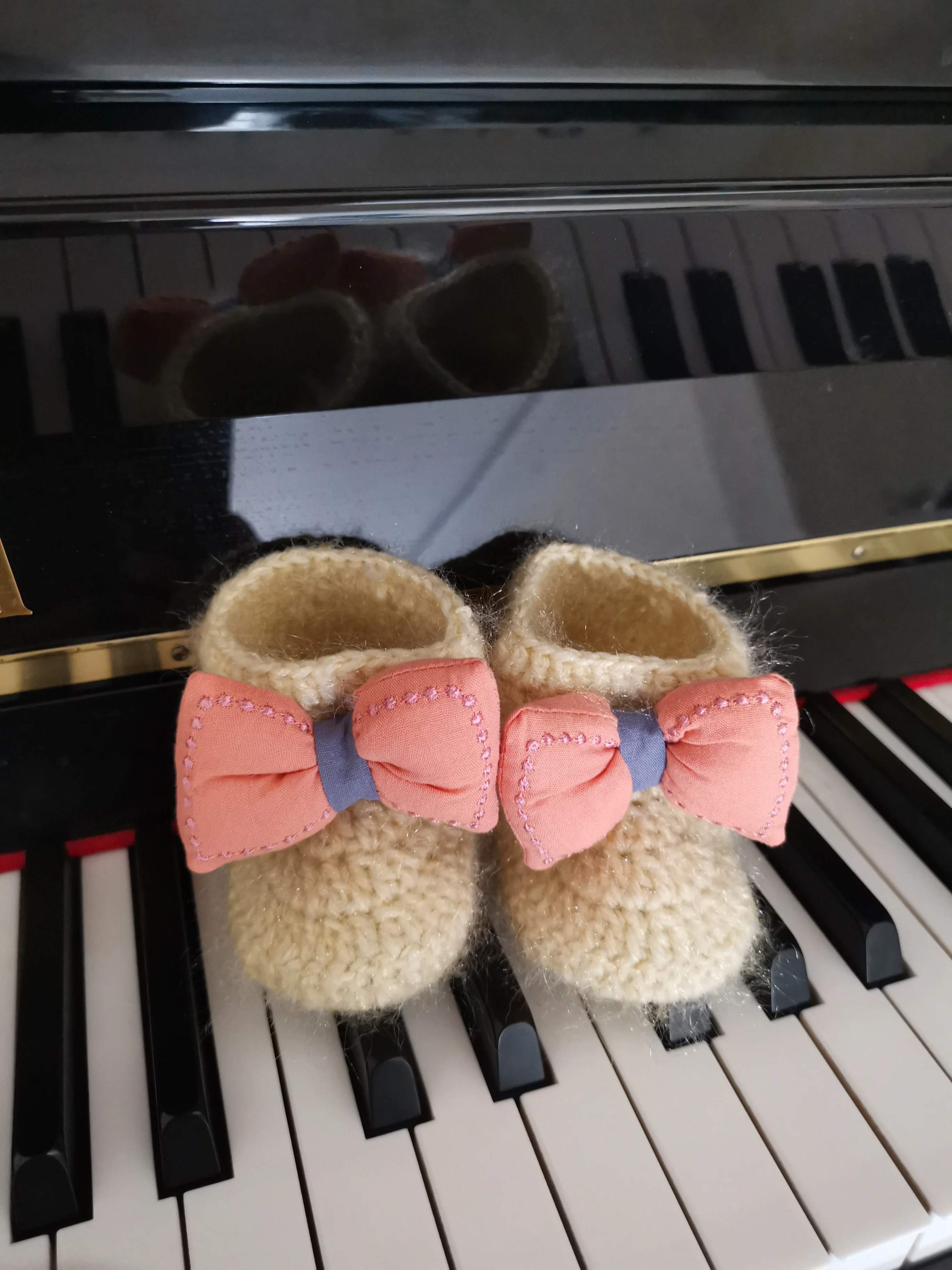 Hand woven lace bowknot short boots baby shoes walking shoes