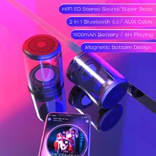 New Bluetooth Speaker TWS Clear LED Wireless Bluetooth Magnetic Speakers Split One On Two Combination Outdoor Portable Gift