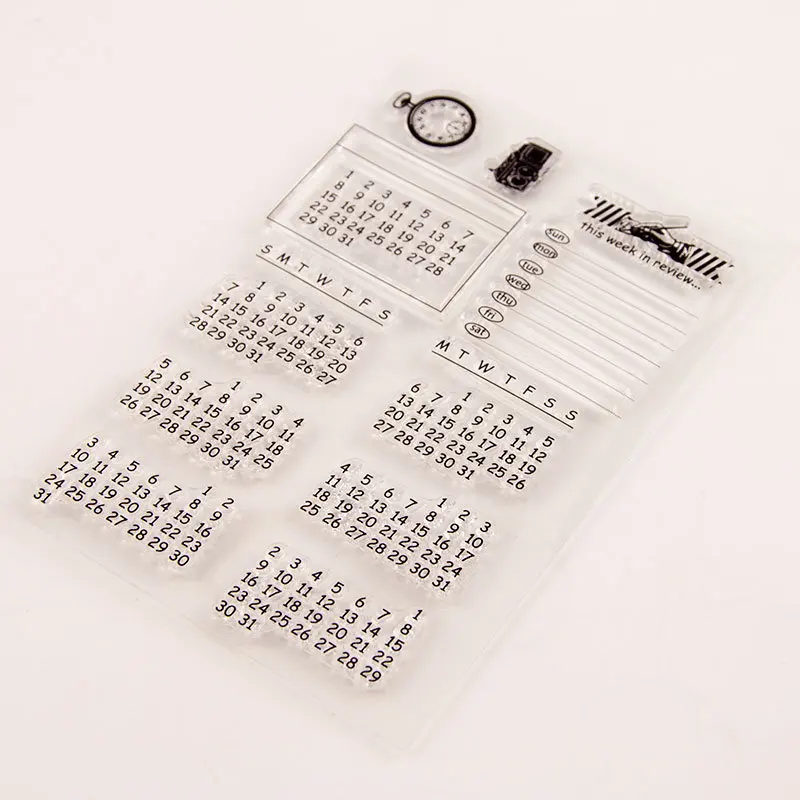 Perpetual Calendar Transparent Clear Stamps Scrapbook Card Album Paper  Stamps for Diy Handmade Silicone Rubber Roller Stamps