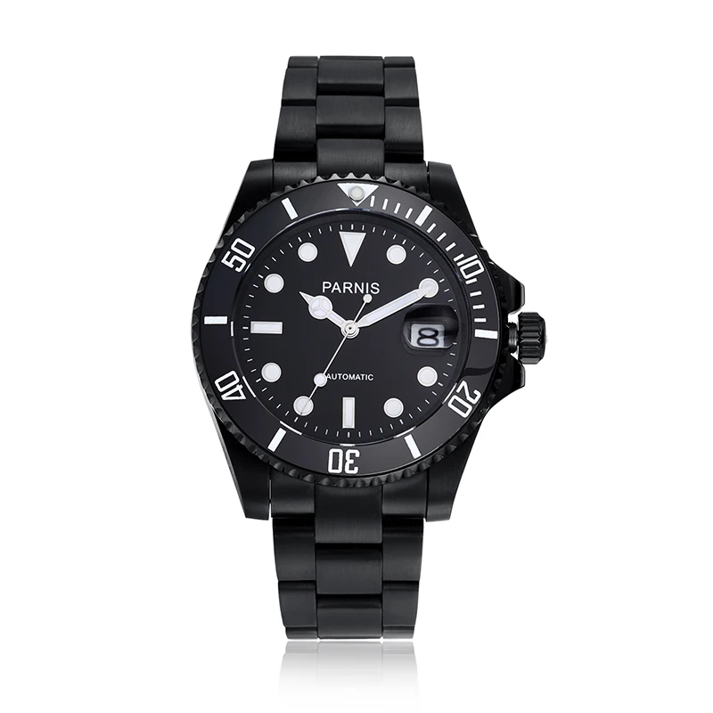 

Parnis 40mm Mens Automatic Watch Mechanical Watches Ceramic Diving 100m Stainless Steel Automatico Movement Relogio Masculino