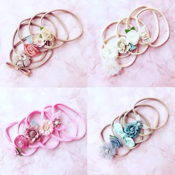 

New Fashion Five-piece Flower Children's Nylon Hair Band Set Shooting Props Baby Headband Hair Accessories