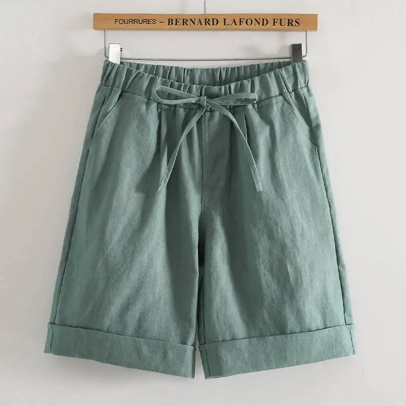 Women's Capris Elastic High Waist Trousers Wide Leg Half Pants Plus Size Pants Summer Casual Loose Knee Length Pants M-4XL Women's Capris Elastic High Waist Trousers Wide Leg Half Pants Plus Size Pants Summer Casual Loose Knee Length Pants M-4XL