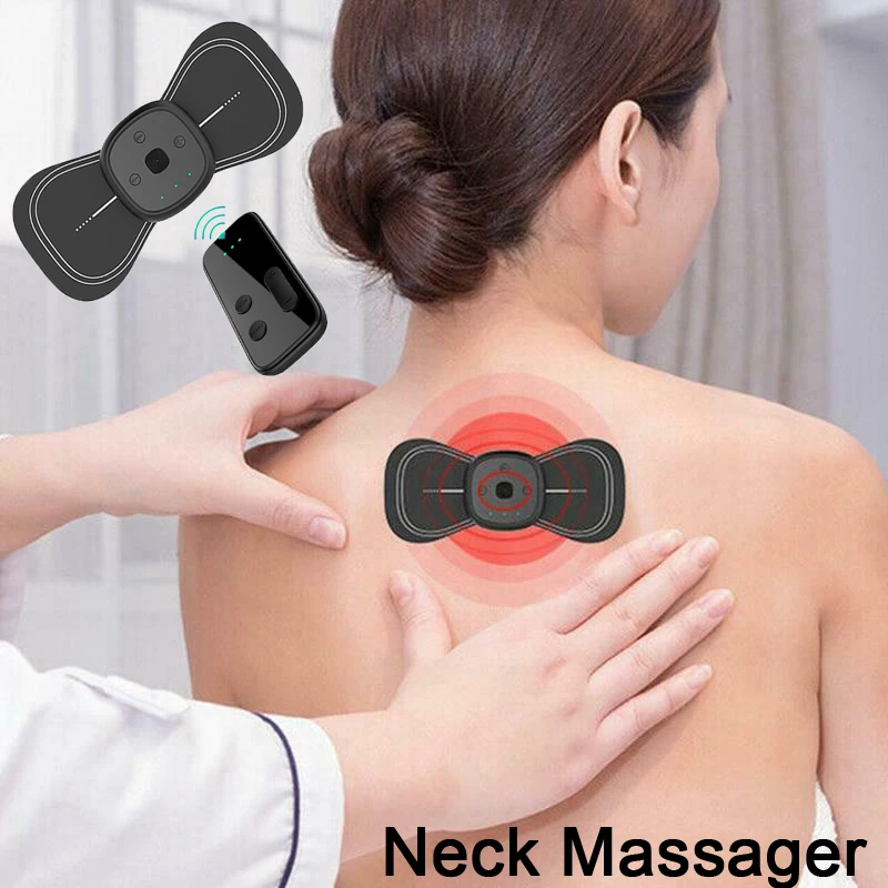 6 Modes Neck Massager Portable Wireless Mini Electric Neck Massager Pain Relief Cervical Massage ​Stimulator Remote Control