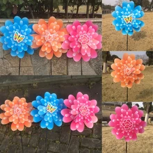 Бабочка Пион цветок красочный ветер Спиннер ветряная мельница домашний сад Декор 72XF