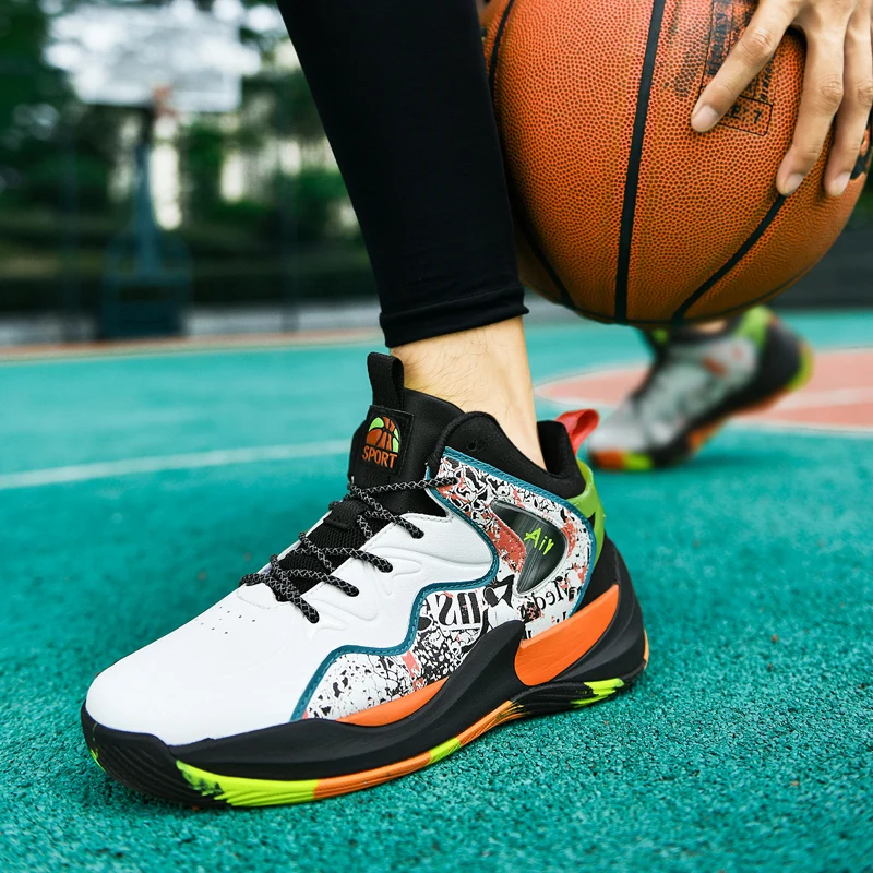 

High Quality Basketball Shoes for Men Women High-top Sports Cushioning Hombre Leather Rubber Sole Men's Sports Shoes Zapatillas