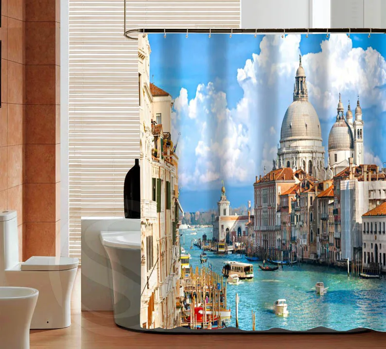 

Latest Fashion Venice Boat custom Shower Curtain Bathroom decor waterproof various sizes Free Shipping MORE SIZE SQ0504-ZHH