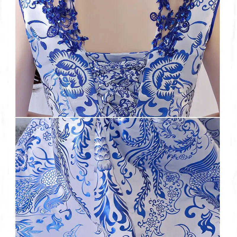 Qipao платье Модная женская одежда китайский стиль свадебное длинное Cheongsam сексуальные тонкие вечерние платья ретро свадебное платье