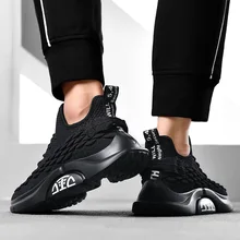 Высококачественные модные кроссовки; Мужская прогулочная обувь; дышащие Спортивные Черные полуботинки; Мужская Уличная Повседневная обувь; 8919