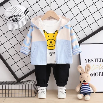 

Spring Autumn Children Boys Clothing Sets Kid Boys Clothes Sets 3Pcs Coat + Shirt + Pants Toddler Clothes Cotton Tracksuits
