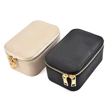 

Hot PU Travel Jewelry Box Cosmetics Case Zipper Earring Necklace Storage Organizer