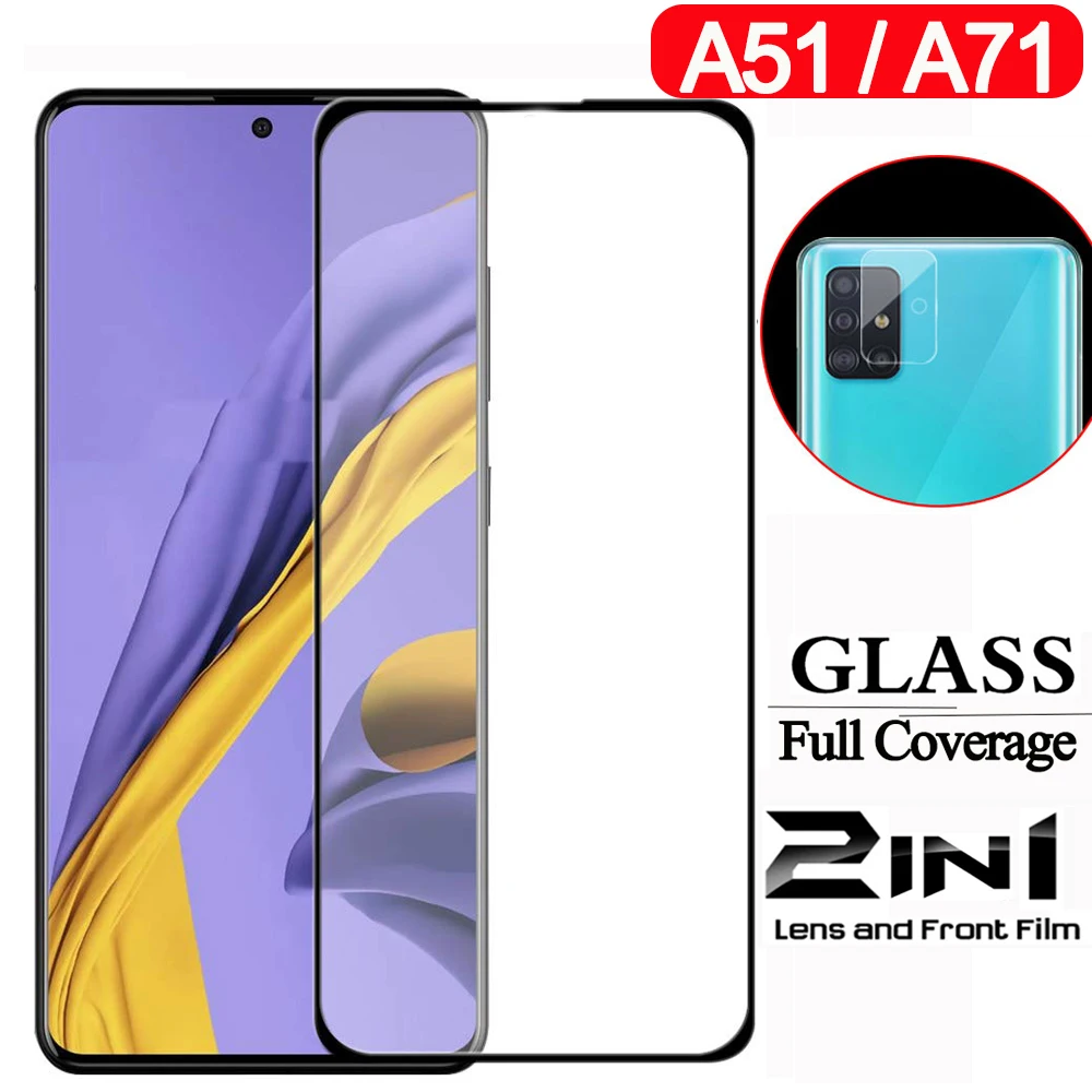 

2-in-1 Camera Glass For Samsung Galaxy A51 Screen Protector Samsung A71 A515 A715 Safety 9H Film Samsun a 51 71 Tempered Glass