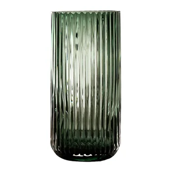 

1PC Pillar Type Glass Vase Vertical Stripes Flower Vase Simple Roman Parlor Flower Ware Household Decorative Flower Arrangement