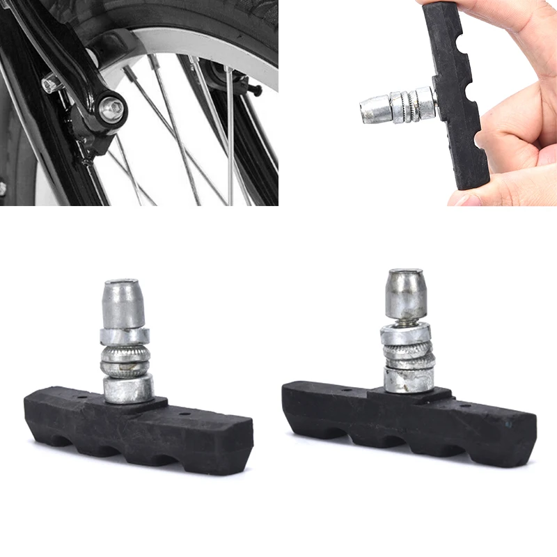 1 Pair Bike Brake Pads Bicycle Break Shoes Brake Pads Holder Rubber