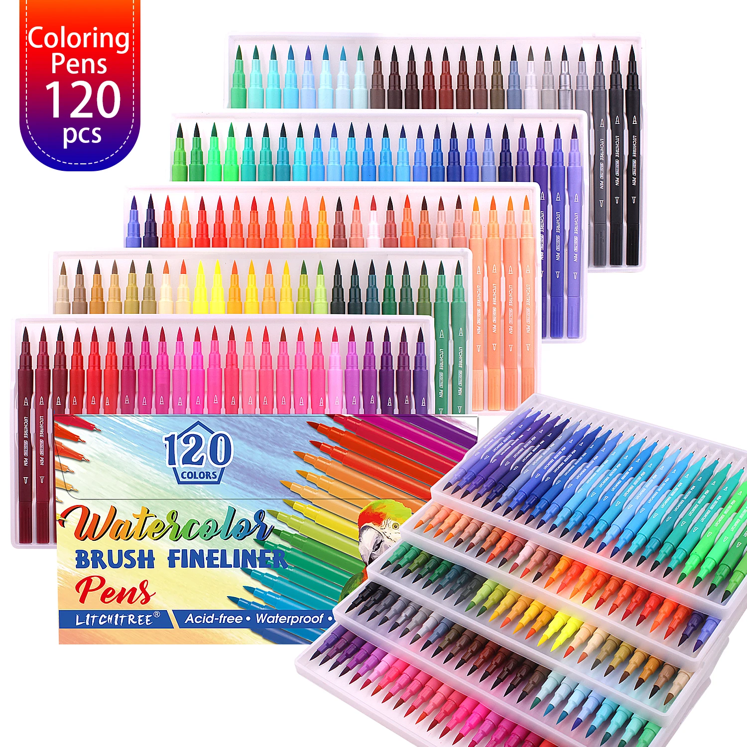 Watercolor Dual Brush Pens 120 Pieces Set – Pagos Art