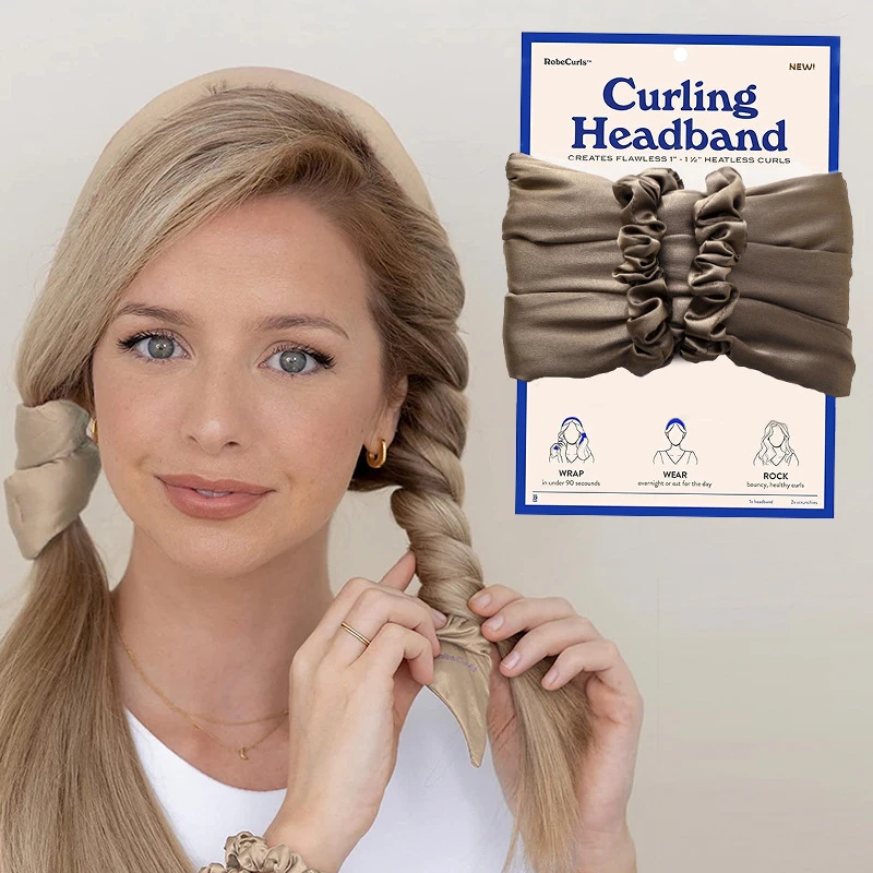 1Set Heatless Curling Heatless Hair Curls Headband Sponge Air Curlers Women Sleeping Wave Modeling Tool Hair Accessories alice headband
