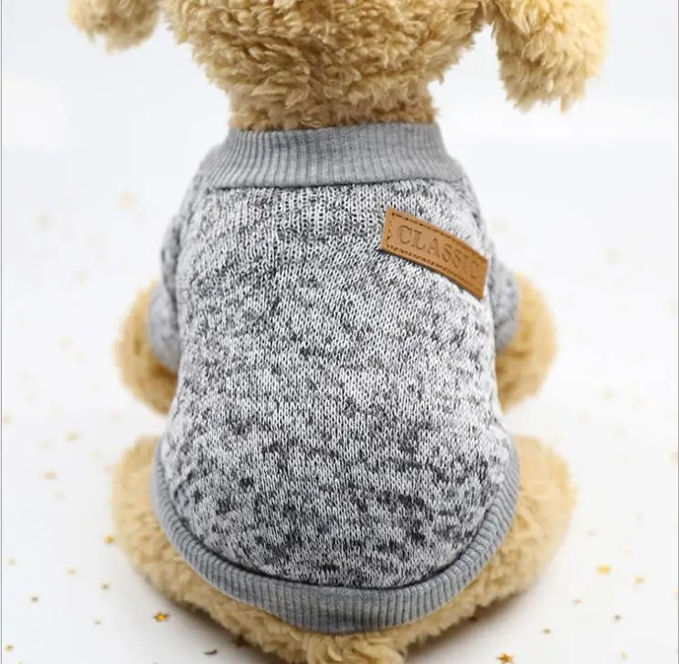 Классический шерстяной свитер для домашних питомцев, кошек, собак, теплые флисовые костюмы для щенков, куртка со сфинксом, чихуахуа, Мопсом, Йоркским котенком - Цвет: grey