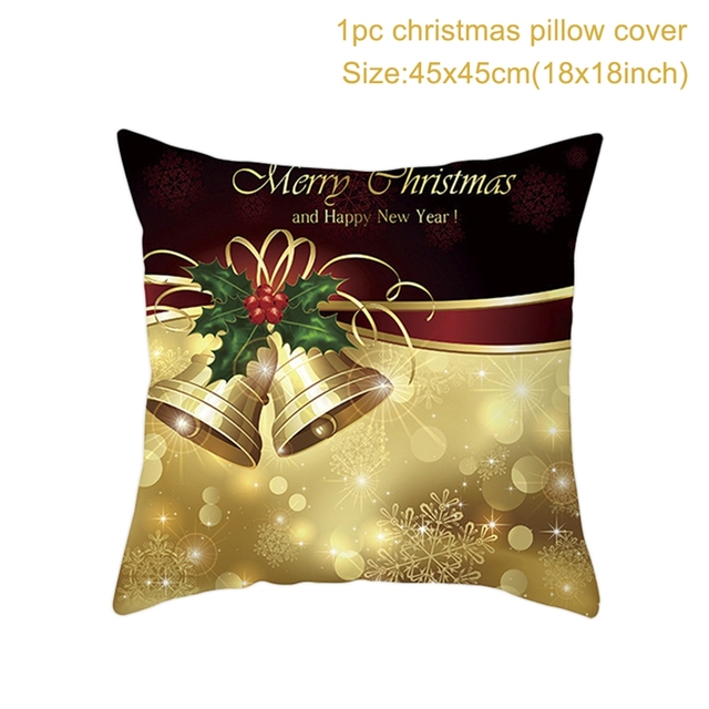 Cushion Cover Merry Christmas Decorations for Home 2021 Christmas Ornament Navidad Noel Xmas Gifts Happy New Year 2022