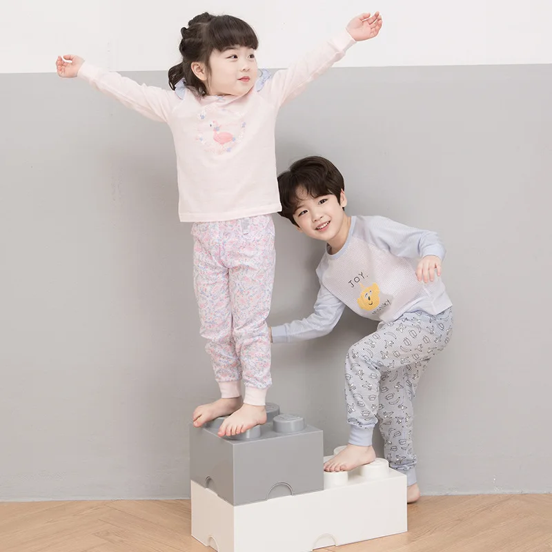 

Homewear Set Children Ppippilong South Korea Women's BOY'S Air Conditioning Clothes Warm Household mian bao Cartoon a