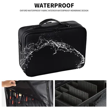 

Upgrated 3 Layers Bags Cosmetic Organizer Beauty Artist Makeup Case with Shoulder Strap Storage Container Tattoo Accessories