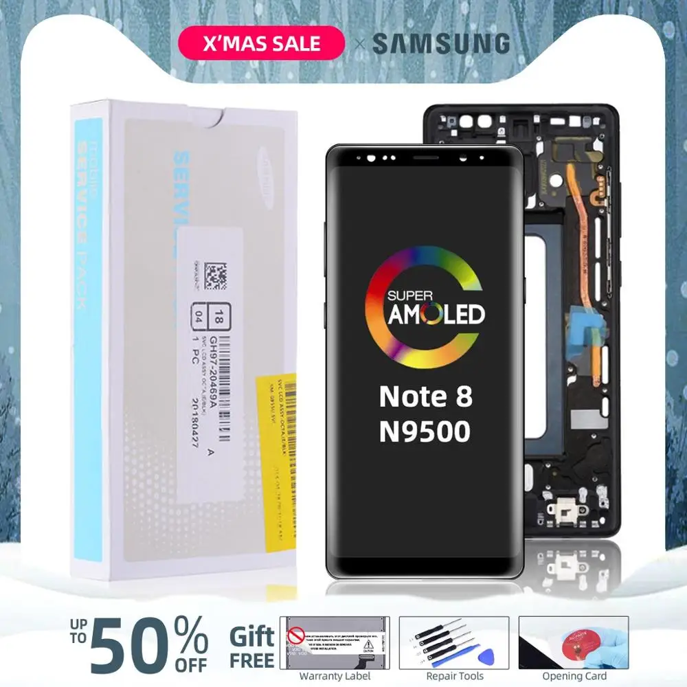 AMOLED Дисплей для Samsung Galaxy Note 8 N9500 LCD в сборе с тачскрином 6.3'' черный