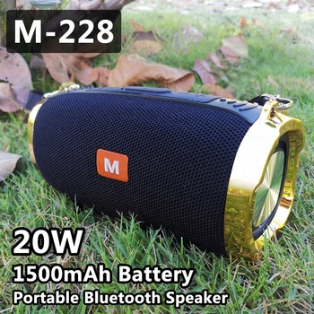 

20W Wireless Bluetooth Speaker Outdoor Portable Colum Subwoofer 3D Stereo Music Cente Soundbar 1500mAh Battery 20H FM/AUX/TF